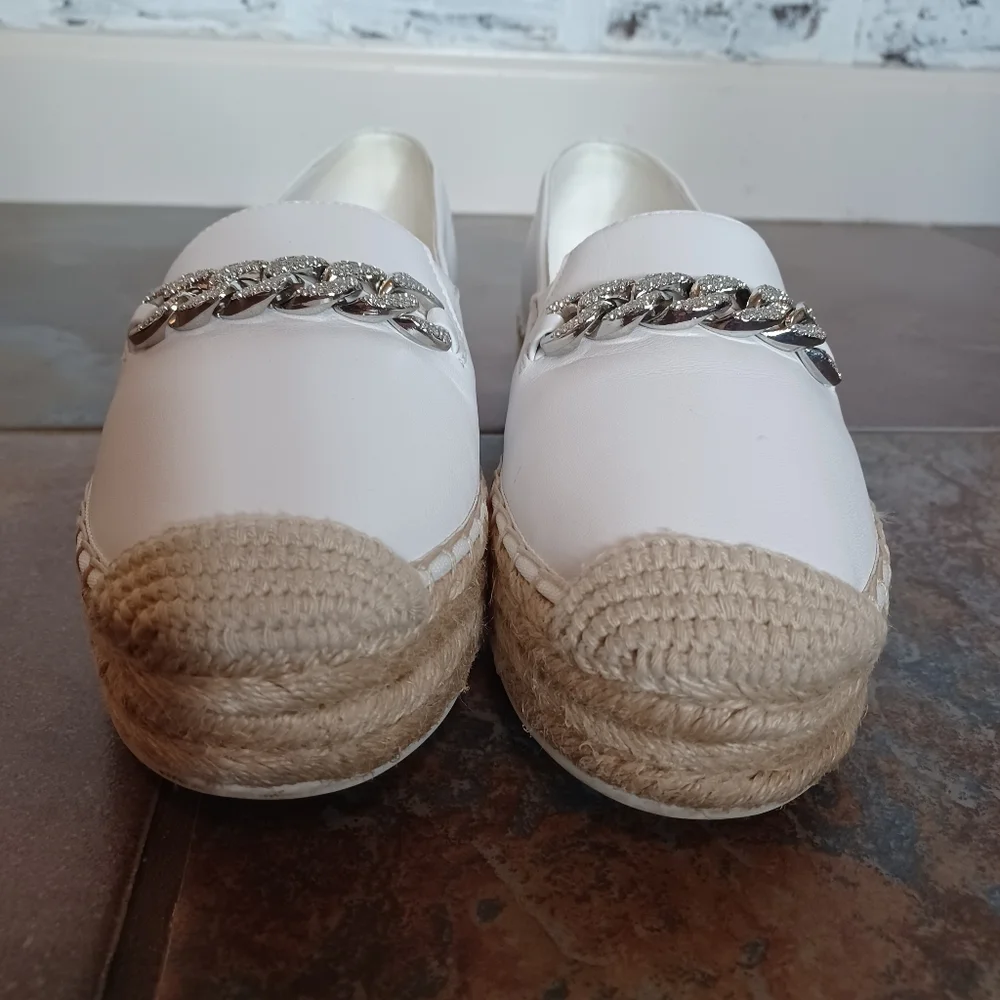 Karl Lagerfeld white leather